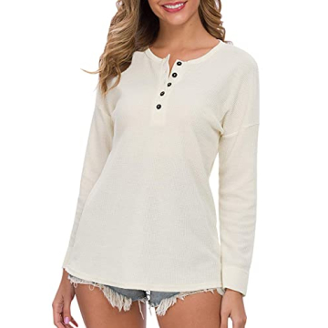 WNEEDU Women's Waffle Knit Tunic Top - Stylish & Comfortable