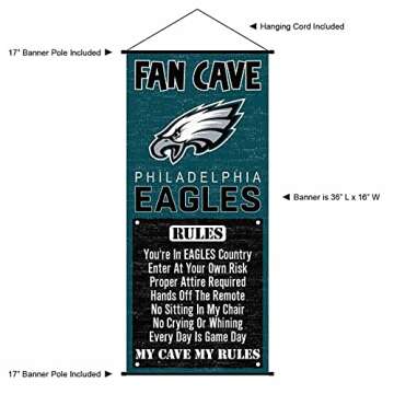 WinCraft Philadelphia Eagles Man Cave Fan Banner Wall Door Scroll