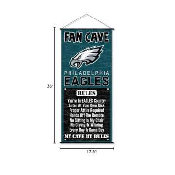WinCraft Philadelphia Eagles Man Cave Fan Banner Wall Door Scroll