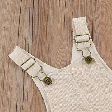 YOKJZJD Newborn Infant Baby Boy Girl Fall Winter Suspender Pants Overalls Corduroy Bib Pants Trousers with Pockets (Beige White, 0-6Months)