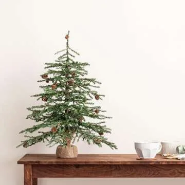 Vickerman 24" Caramel Pine Tree - Unlit with Burlap Base