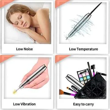 Nail Drill Set,DELIFO Electric Portable Nail File Drills Kit with 6 Heads & 6 Sanding Bands, Professional Manicure Pedicure Machine Tools for Acrylic Nails, Polishing Shape, USB Rechargeable（Normal）