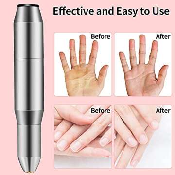 Nail Drill Set,DELIFO Electric Portable Nail File Drills Kit with 6 Heads & 6 Sanding Bands, Professional Manicure Pedicure Machine Tools for Acrylic Nails, Polishing Shape, USB Rechargeable（Normal）