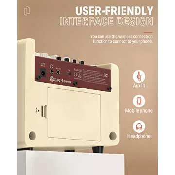 Donner Mini Electric Guitar Amp Digital, Wireless Small Electric Guitar Amplifier 5W, Cyclops Guitar Portable Practice Amp with 7 Amp Models 3 Types Effects and Drum Machine