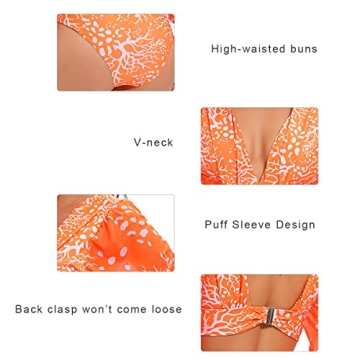 Stylish Women's Puff Long Sleeve Swimsuit