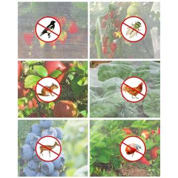 Garden Netting, Actgan Bird Netting for Garden 10x33FT Thicker Ultra Fine Mesh Garden Netting Barrier Greenhouse Row Netting Cover Protect Flower Fruits Vegetables from Birds Deer Squirrels