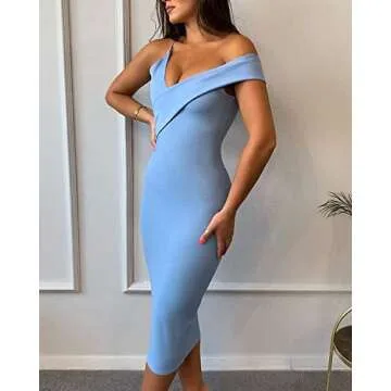 UONBOX Women's Cut Out Sleeveless Bandage Dress