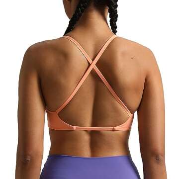 Aoxjox Women's Workout Sports Bras Fitness Backless Padded Sienna Low Impact Bra Yoga Crop Tank Top (Papaya, Small)