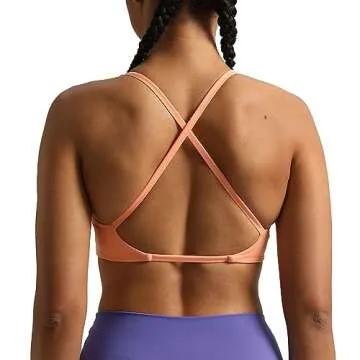 Aoxjox Women's Workout Sports Bras Fitness Backless Padded Sienna Low Impact Bra Yoga Crop Tank Top (Papaya, Small)