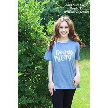 Dog Mom Tshirts for Women Funny Dog Paw Graphic Print Short Sleeve O Neck Mom Shirt