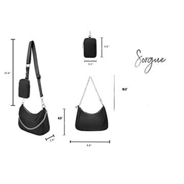 SORGUE Crossbody Bag for Women Handbags with Coin Pouch mult-functional 2 in 1 Hobo with Coin Purse 2 Size Hobo Purses