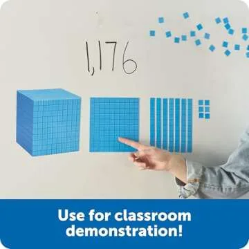 Learning Resources Giant Magnetic Base Ten, Magnetic Base Ten, Use with Magnetic Surfaces or Whiteboards, 131 Piece Set