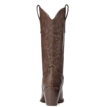 Platikly Brown Cowboy Boots - Embroidered Stylish Comfort