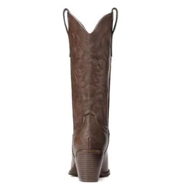 Platikly Brown Cowboy Boots - Embroidered Stylish Comfort