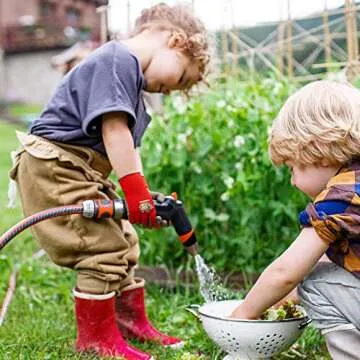 COOLJOB 3 Pairs Kids Gardening Gloves for Little kid Age 3-5, Children Toddlers Boys Grippy Rubber Coated Work Gloves, Red & Green & Blue (Explorer, Small S)