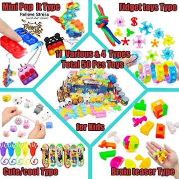 112 PCS Pop Party Favors Toys for kids,Premium Pop Fidget Toys for All Ages kids,Assortment pinata s...