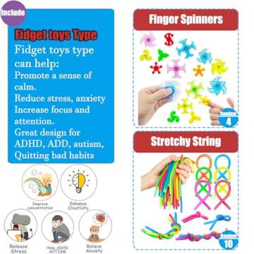 112 PCS Pop Party Favors Toys for kids,Premium Pop Fidget Toys for All Ages kids,Assortment pinata stuffers,classroom prizes,Prize Box Toys,Goody Bag Fillers,Carnival Prizes for Boys and Girls 4-10