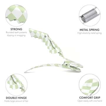 FRAMAR Stylish Alligator Hair Clips 4 Pack for Women