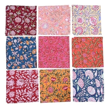 Hand Block Print Napkins - 10 Pc Colorful Cotton Set