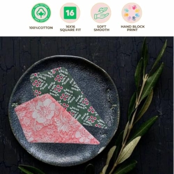 Hand Block Print Napkins - 10 Pc Colorful Cotton Set