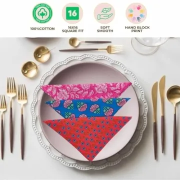 Hand Block Print Napkins - 10 Pc Colorful Cotton Set