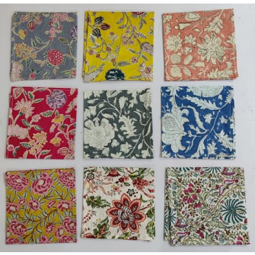 Hand Block Print Napkins - 10 Pc Colorful Cotton Set