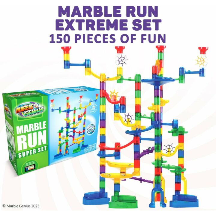150-Piece Ultimate Marble Run Set for Kids & Adults