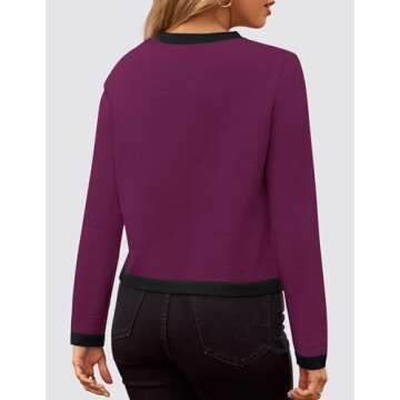 ZESICA Women's Knit Color Block Sweater for Fall