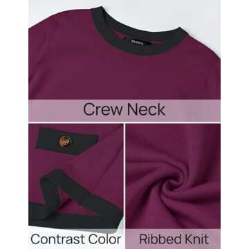 ZESICA Women's Knit Color Block Sweater for Fall