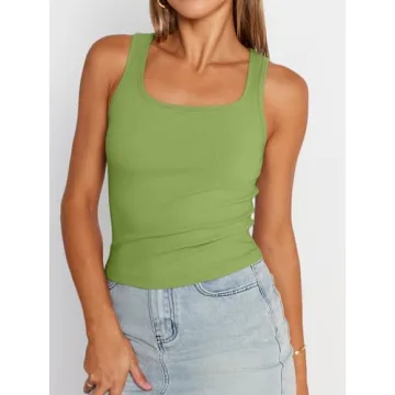 Trendy Queen Womens Tank Tops Stylish Ribbed Summer Tops