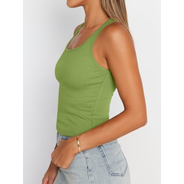 Trendy Queen Womens Tank Tops Stylish Ribbed Summer Tops