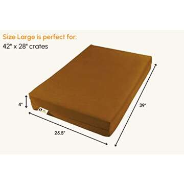 Big Barker Orthopedic 4" Dog Crate Bed - Heavy Duty, Washable Cover, Luxury Foam
