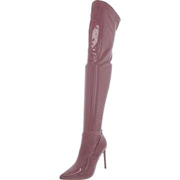 Steve Madden Womens Vava Patent Tall Thigh-High Boots Pink 6 Medium (B,M)