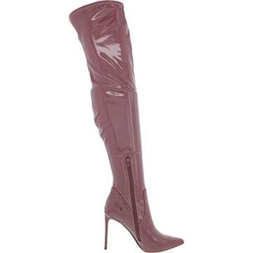 Steve Madden Womens Vava Patent Tall Thigh-High Boots Pink 6 Medium (B,M)