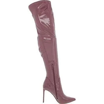 Steve Madden Womens Vava Patent Tall Thigh-High Boots Pink 6 Medium (B,M)