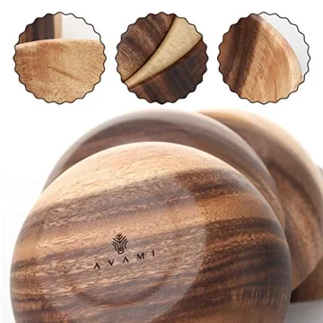 AVAMI Acacia Wooden Salad Bowls - Set of 4 for Every Occasion