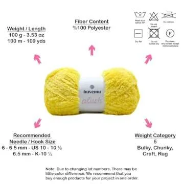 Buvemu Plush Faux Fur Bulky Yarn - Soft & Versatile