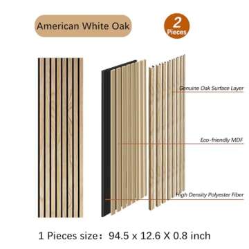 ARMURO 3D Wall Panels for Interior Wall Decor, 2-Pack Wood Panels for Wall, Oak Genuine Wood Veneer ...