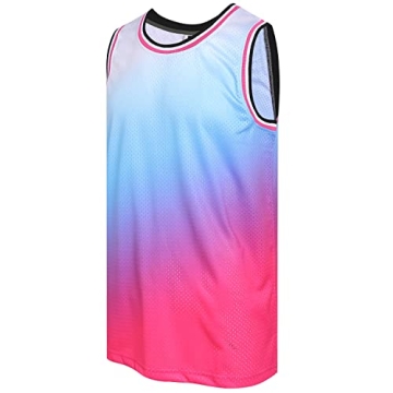 DEHANER Blank Basketball Jersey Unisex 90s 00s Hip-Hop Shirt for Men and Women - Stylish Gradient Co...
