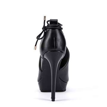 Womens Peep Toe Platform Heels Sexy Sandals Strappy Lace Up Tie Stilettos Dress Pumps Shoes