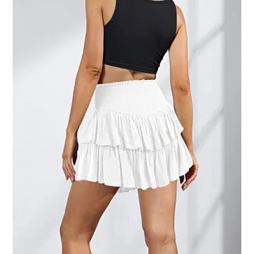 MiiVoo Women’s Chic Ruffle Mini Skirt for Summer Style