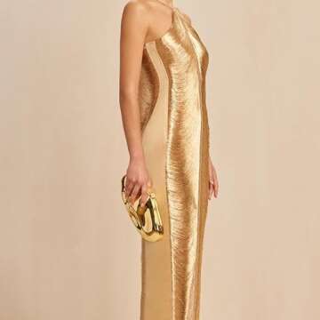 NUSTTAL Acrylic Clutch Purse for Women Irregular Shell Evening Handbag for wedding party (Gold)