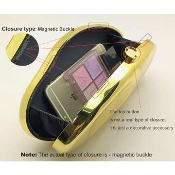 NUSTTAL Acrylic Clutch Purse for Women Irregular Shell Evening Handbag for wedding party (Gold)