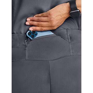 Healing Hands 6 Pocket Scrubs Pants for Women Purple Label Womens 9141 Toni Drawstring Scrub Pant Soft Comfortable Fabric Pewter 2XL