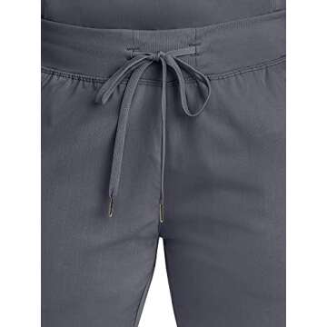 Healing Hands 6 Pocket Scrubs Pants for Women Purple Label Womens 9141 Toni Drawstring Scrub Pant Soft Comfortable Fabric Pewter 2XL