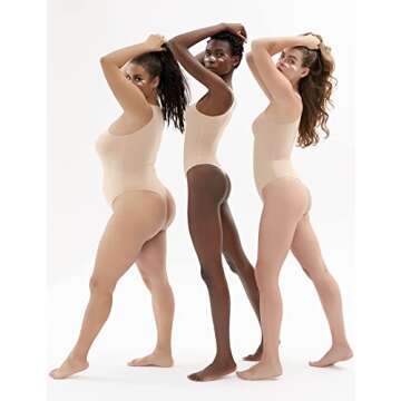 PUMIEY Bodysuit for Women Sexy Tops Thong Bodysuit Nude Sleeveless Tank Top Semolina Small