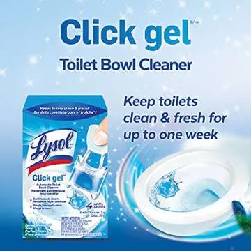 Lysol Click Gel Automatic Toilet Bowl Cleaner, Gel Toilet Bowl Cleaner, For Cleaning and Refreshing, Ocean Fresh, 6 Applicators per pack