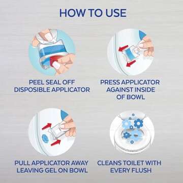 Lysol Click Gel Automatic Toilet Bowl Cleaner, Gel Toilet Bowl Cleaner, For Cleaning and Refreshing, Ocean Fresh, 6 Applicators per pack