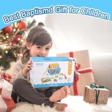 KMTJT Noah's Ark Wooden Animal Playset for Toddlers