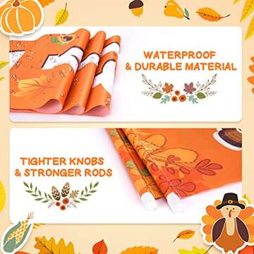 Fall Thanksgiving Decorations for Home - GIVE Thank Banner Outdoor Decorations Hanging Banner Porch Sign Fall Indoor Decorations Banner Celebrate Harvest Party Welcome Thanksgiving Wall Door Decor